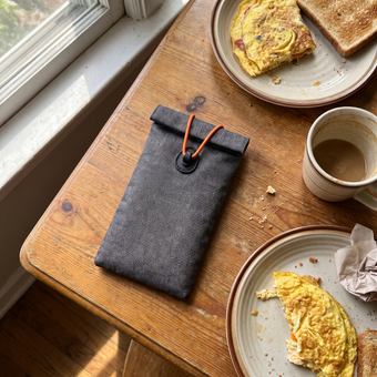 Customer photo of the UnTrack phone sleeve