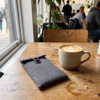 Customer photo of the UnTrack phone sleeve