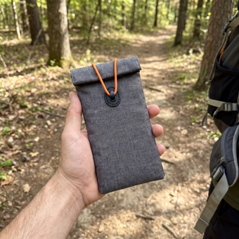 Customer photo of the UnTrack phone sleeve