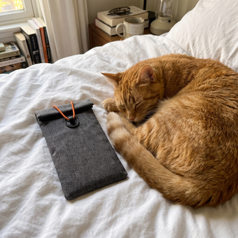 Customer photo of the UnTrack phone sleeve