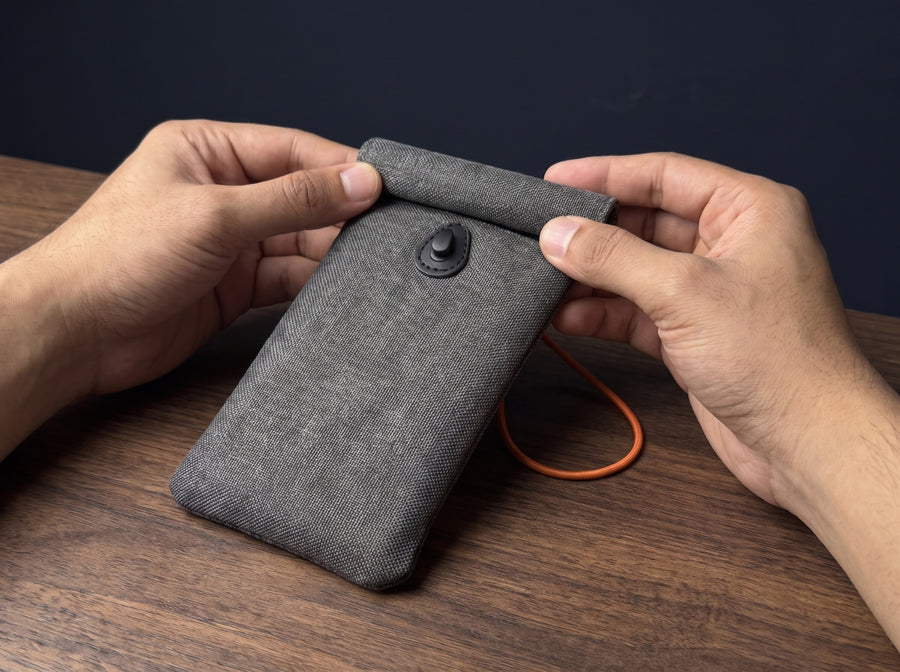 Roll the top of the sleeve twice