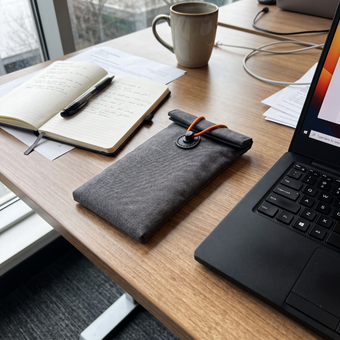 Customer photo of the UnTrack phone sleeve