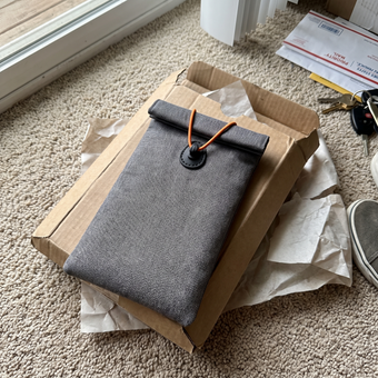 Customer photo of the UnTrack phone sleeve